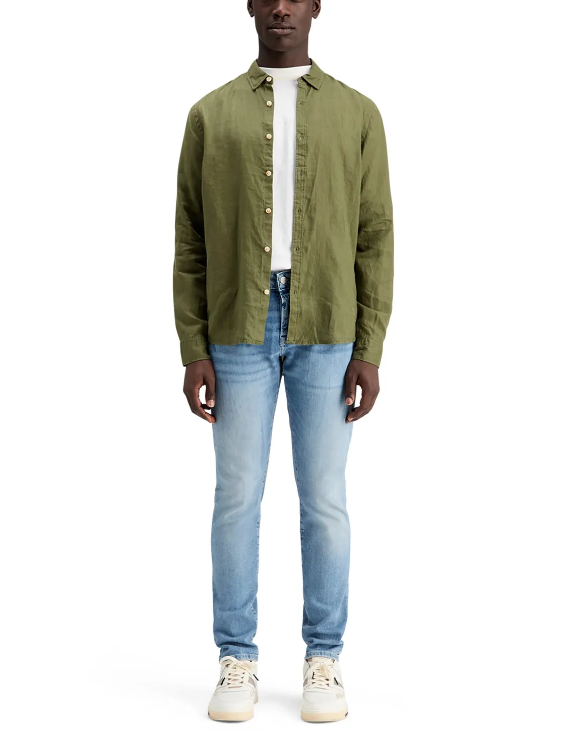 SCOTCH & SODA LINEN L/S ROLL-UP SHIRT 177150