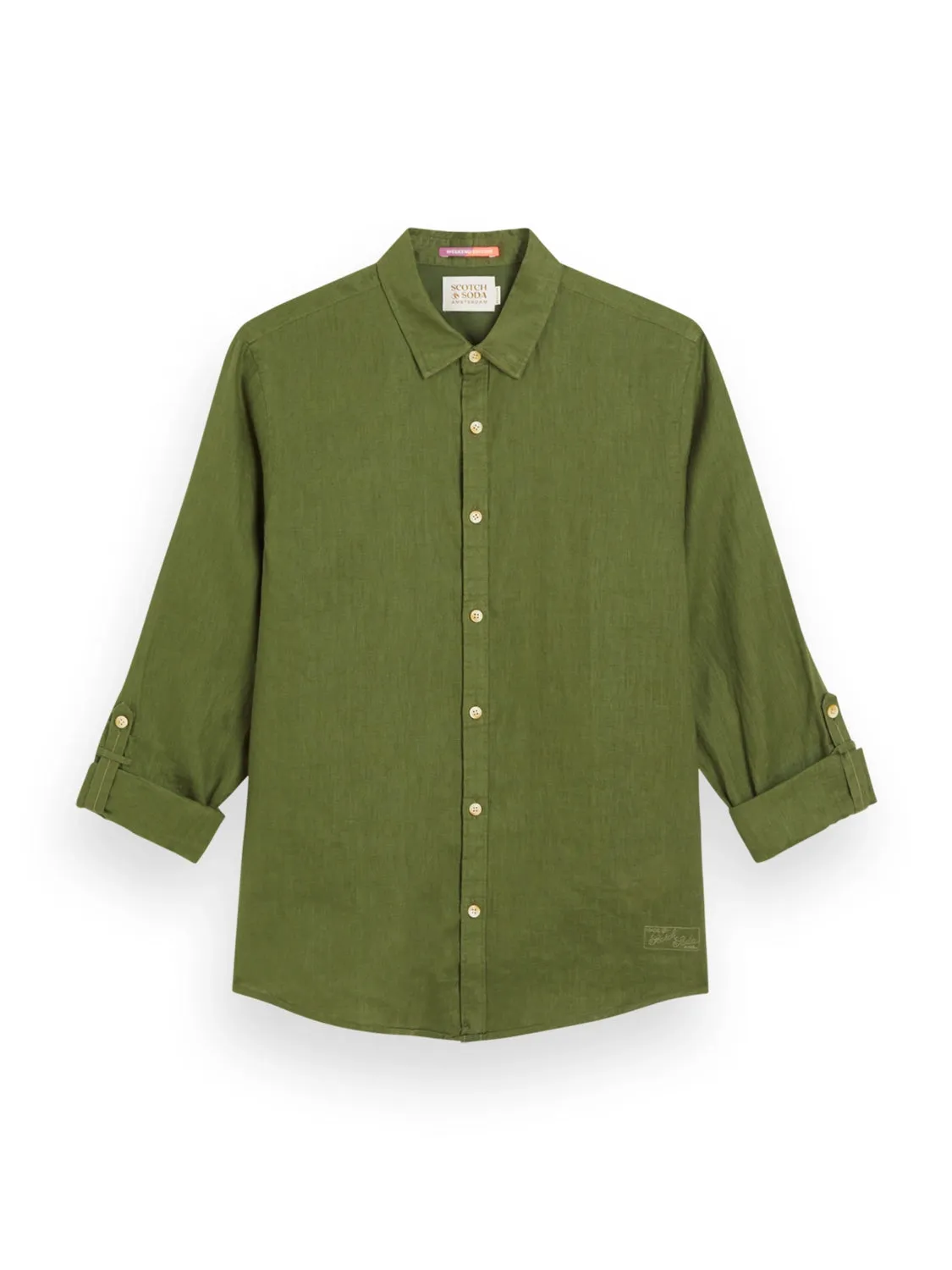 SCOTCH & SODA LINEN L/S ROLL-UP SHIRT 177150