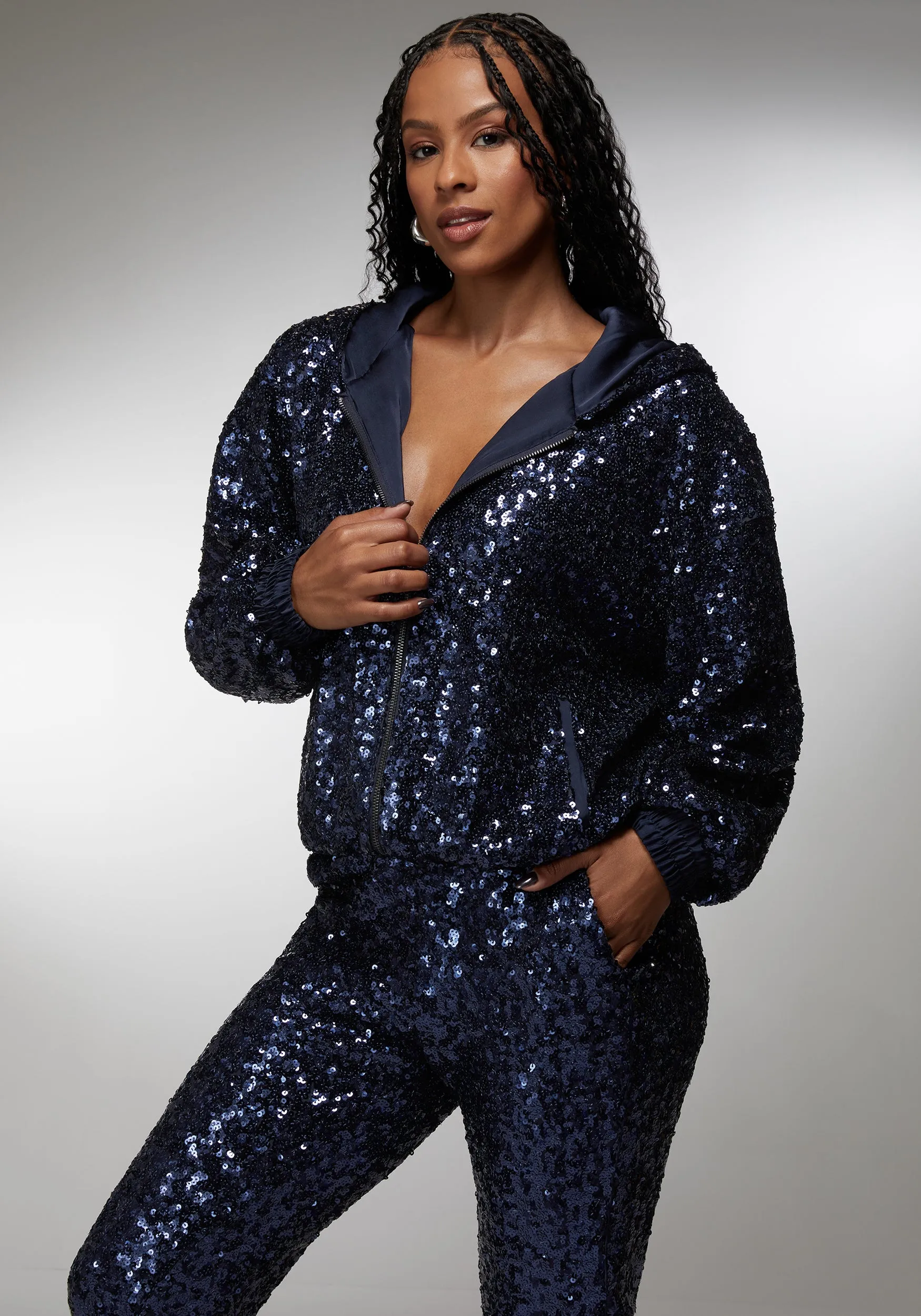 Sequin Hoodie Jacket