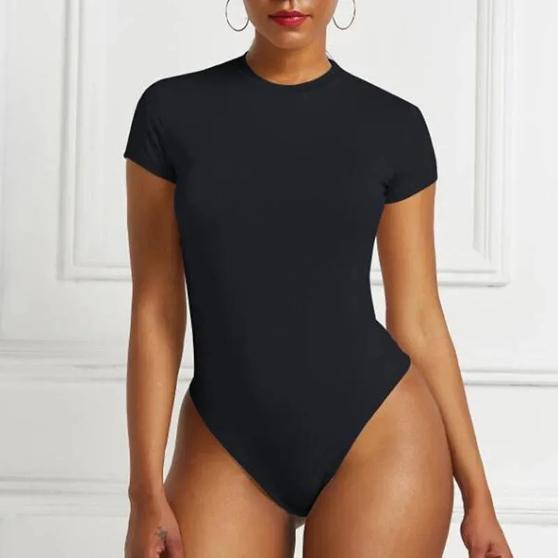 Sexy One Piece Bodycon Bodysuit  Short Sleeve O Neck