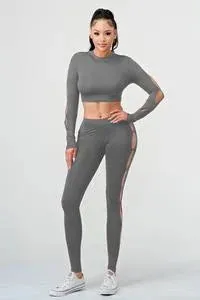 Shape Black Snatched Rib Cut Out Side Leggings