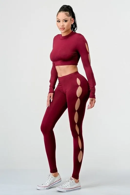 Shape Black Snatched Rib Cut Out Side Leggings
