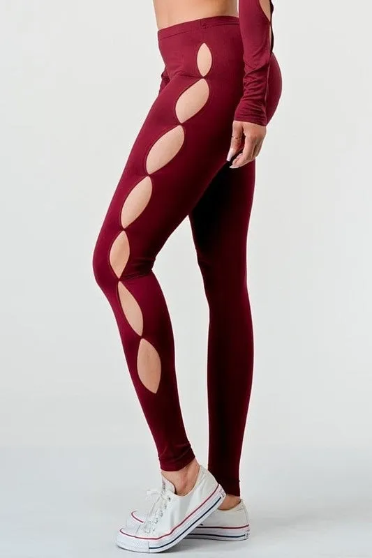 Shape Black Snatched Rib Cut Out Side Leggings