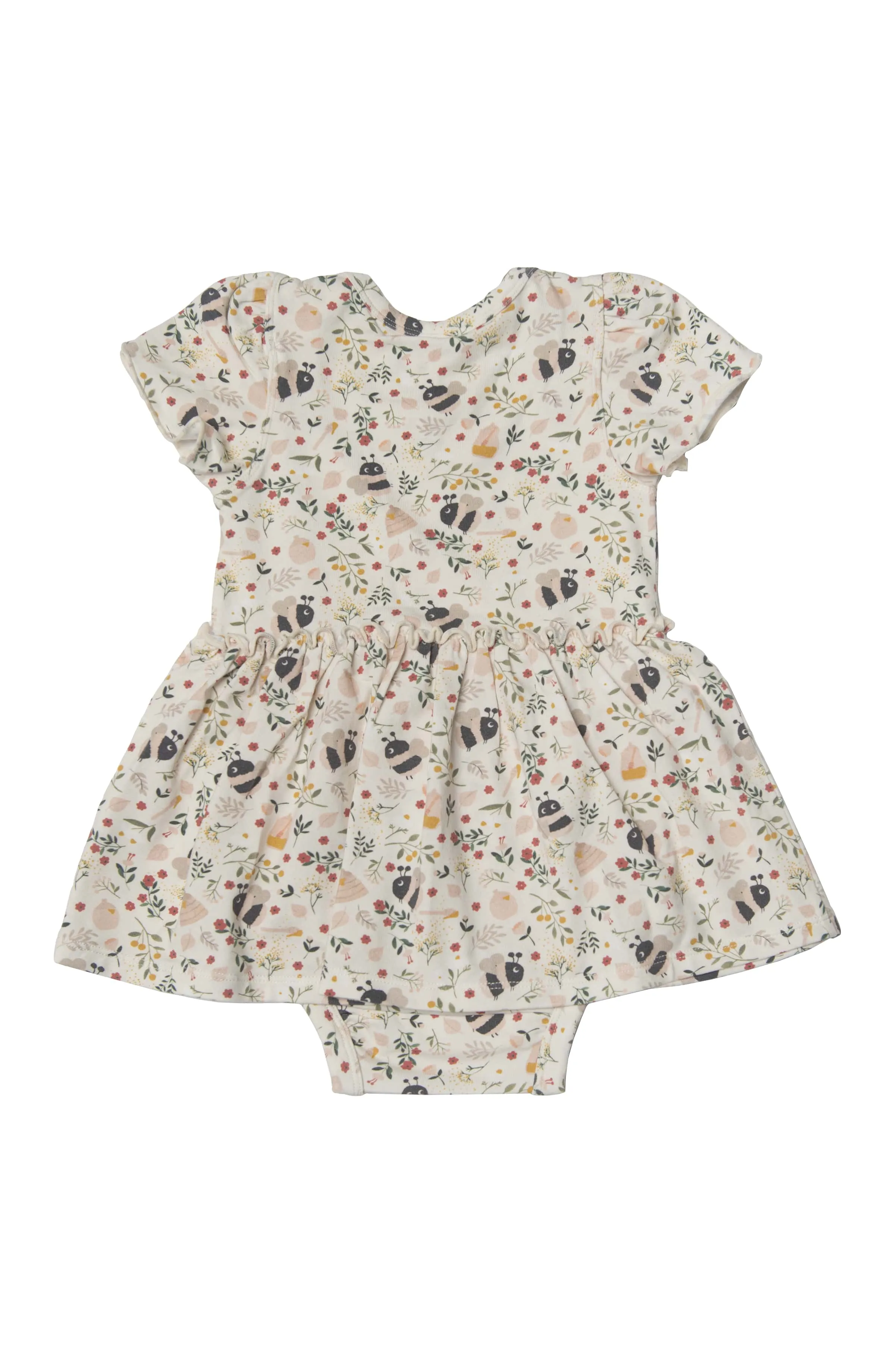 Short Sleeve Bodysuit Dress - Bumble Bees