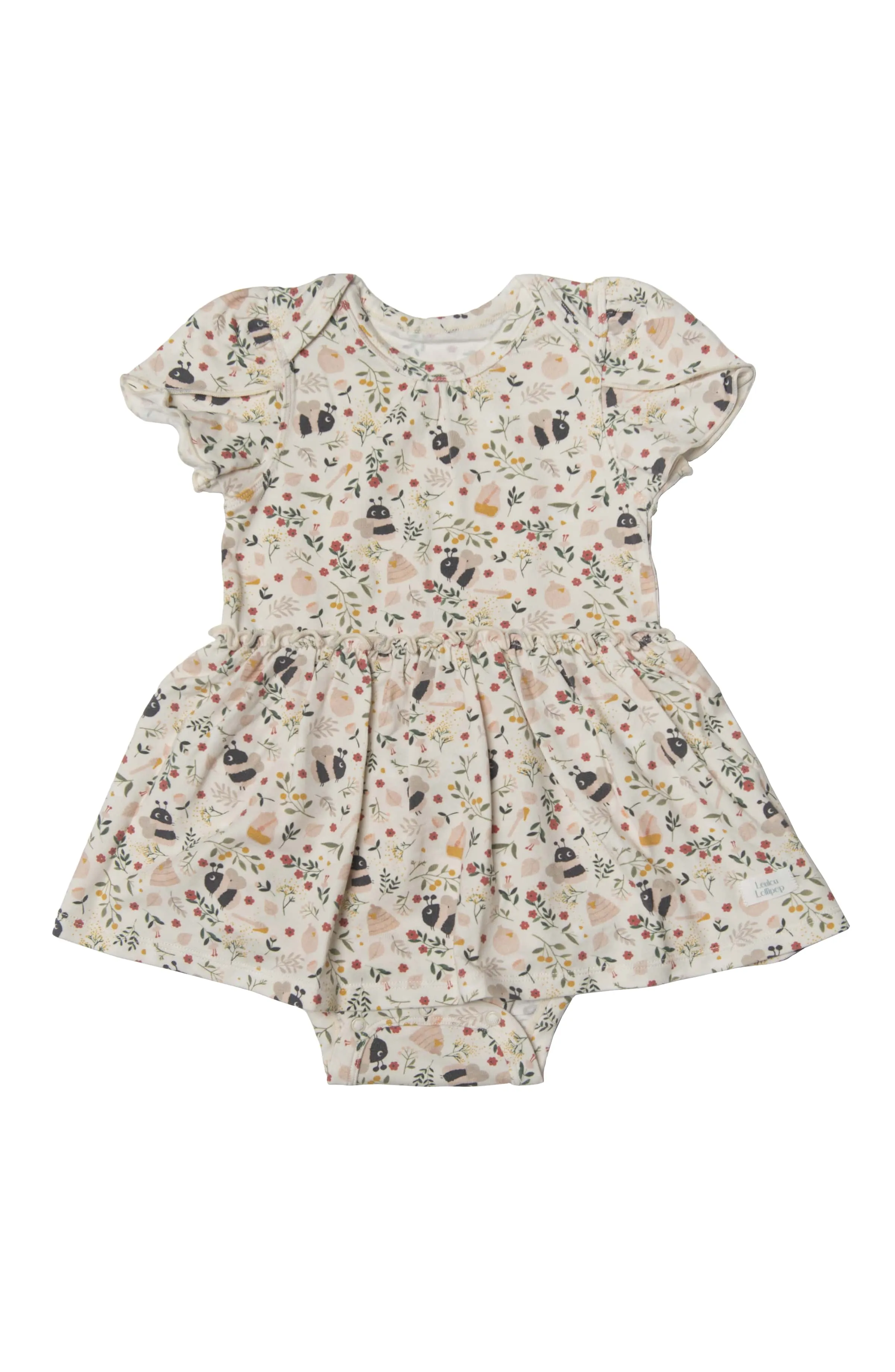 Short Sleeve Bodysuit Dress - Bumble Bees