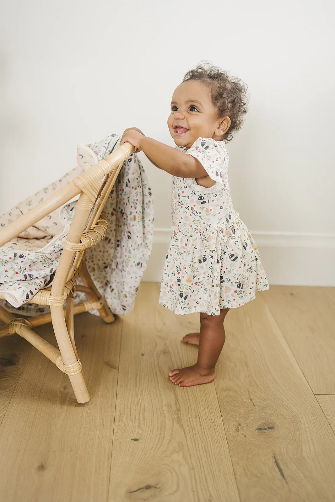 Short Sleeve Bodysuit Dress - Bumble Bees