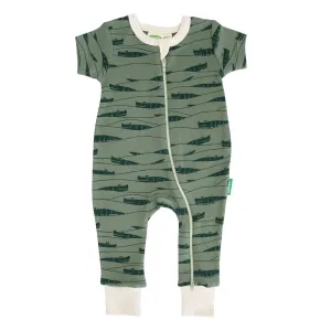 Short Sleeve Romper Crocodiles - 3-6 M
