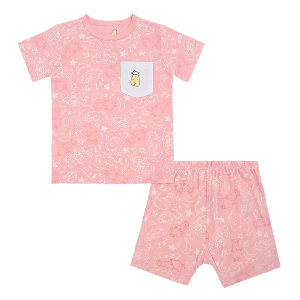 Short Sleeve Shirt Baa Baa in the Universe Pink   Shorts Baa Baa in the Universe Pink