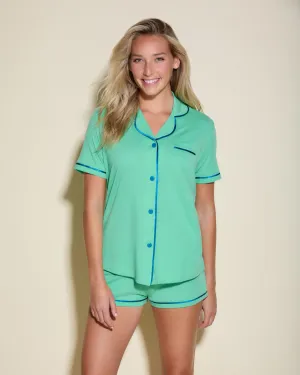 Short Sleeve Top & Boxer Pajama Set
