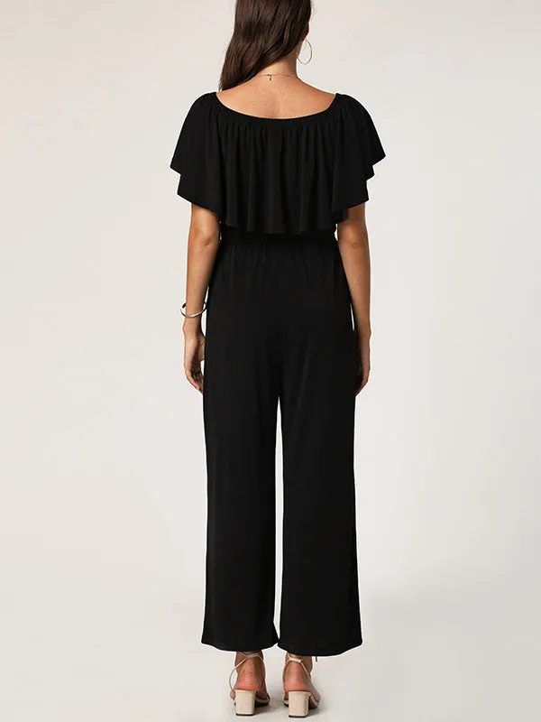 Short Sleeve Wide Leg Jumpsuit