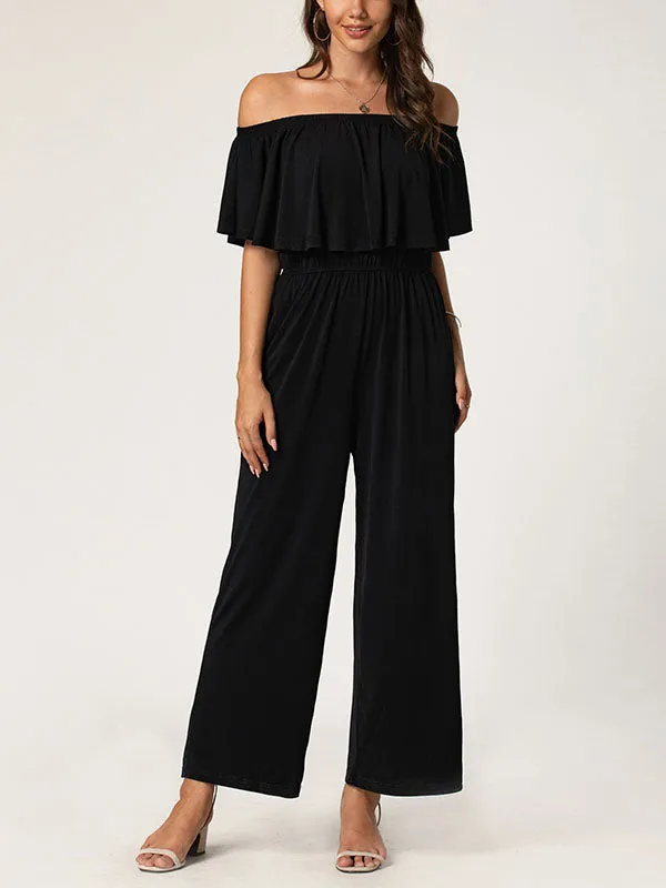 Short Sleeve Wide Leg Jumpsuit
