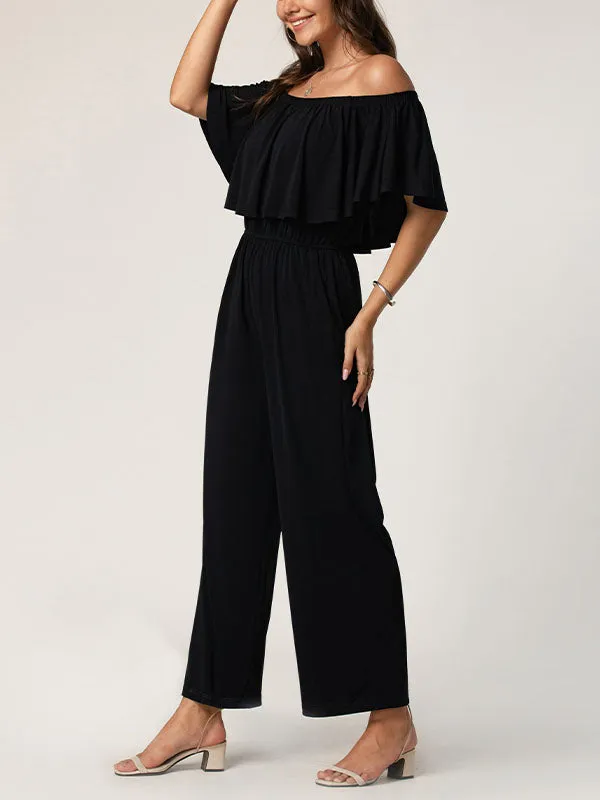 Short Sleeve Wide Leg Jumpsuit