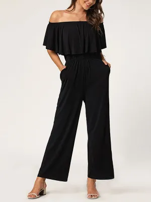 Short Sleeve Wide Leg Jumpsuit