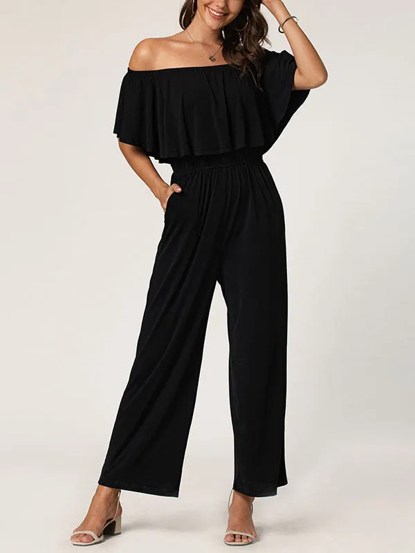 Short Sleeve Wide Leg Jumpsuit