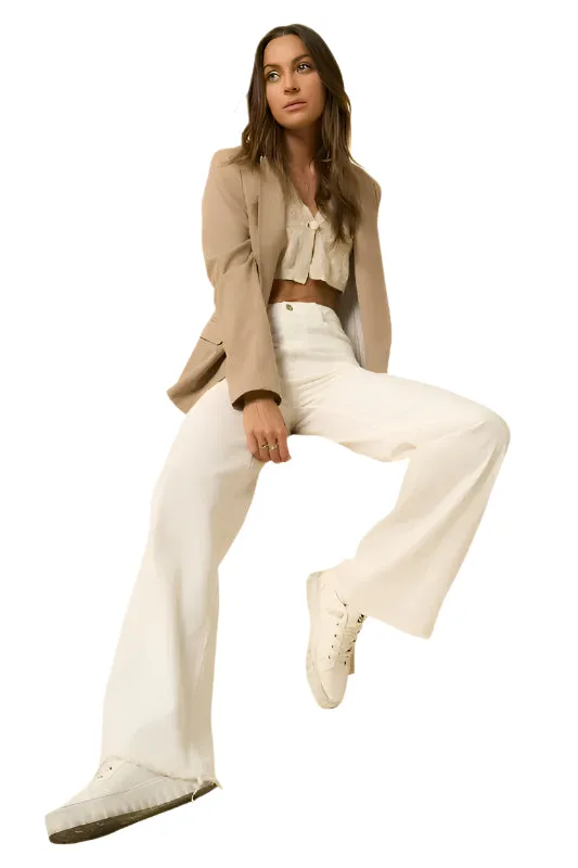 Size 3 Off White High Rise Wide Leg Jeans