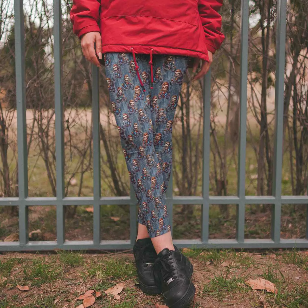 Slow Rider Biker Sloth Leggings