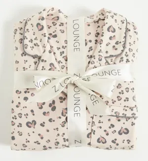 Softest leopard modal PJ set in tan