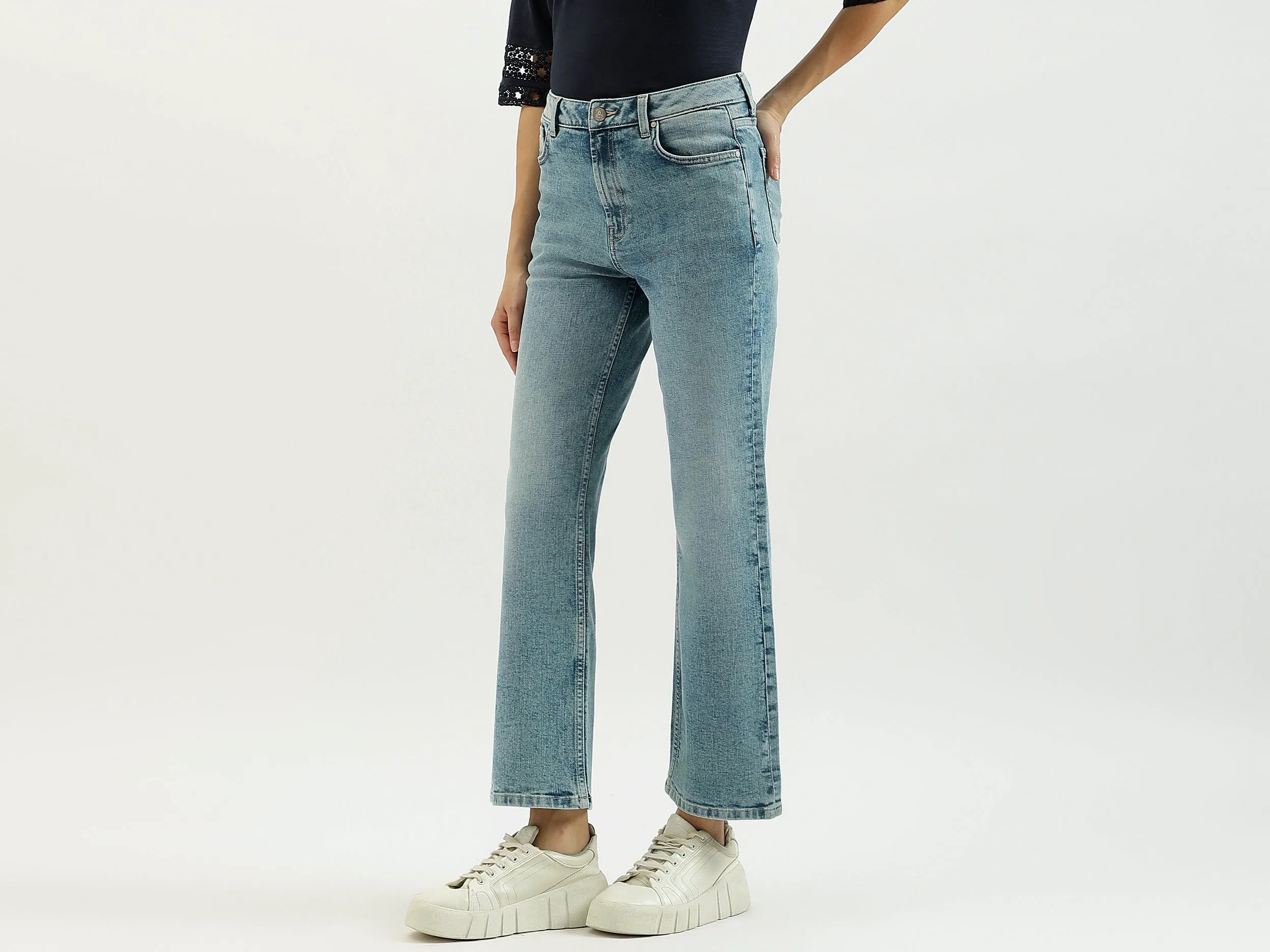Solid Bootleg Jeans