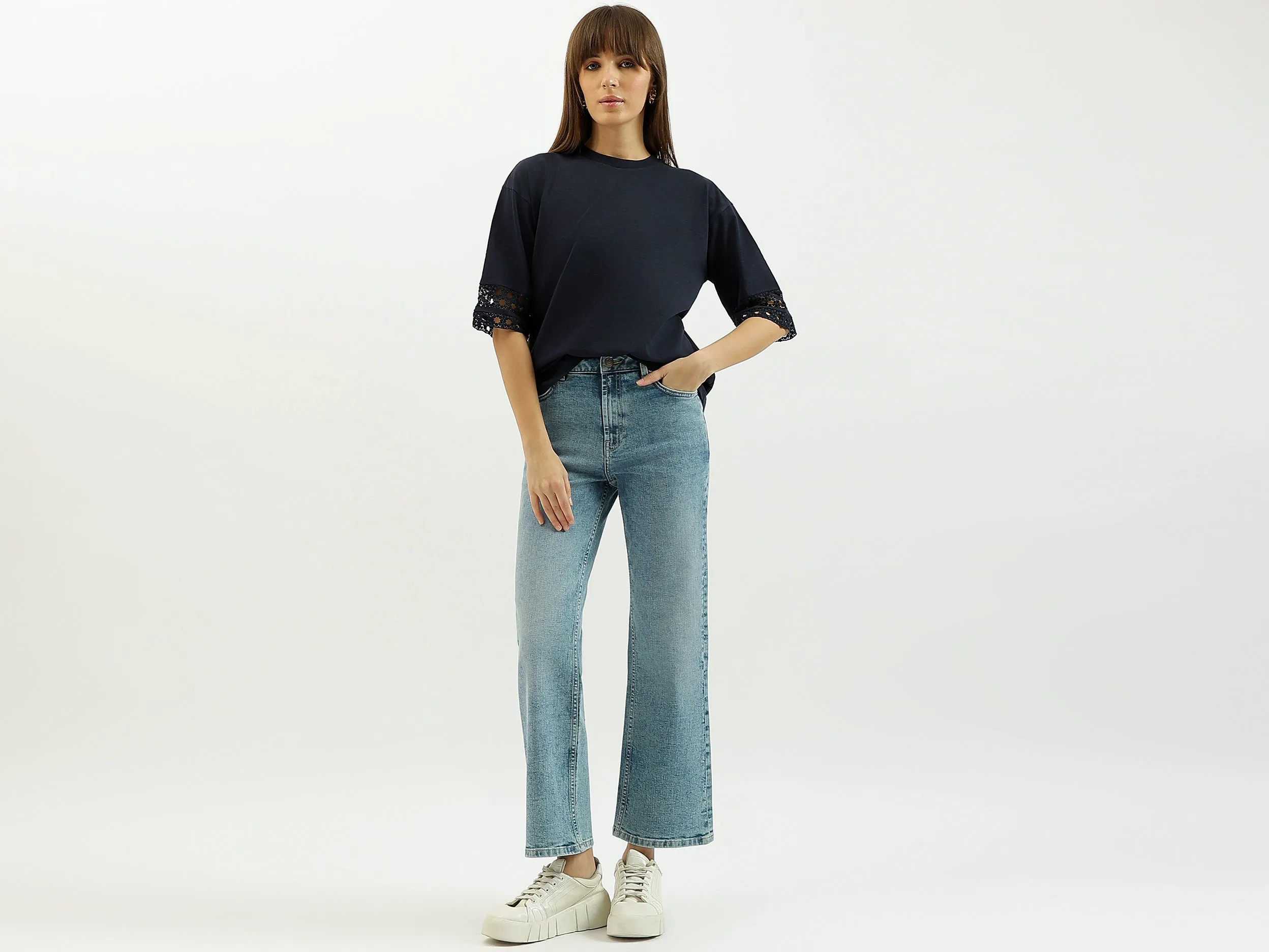 Solid Bootleg Jeans