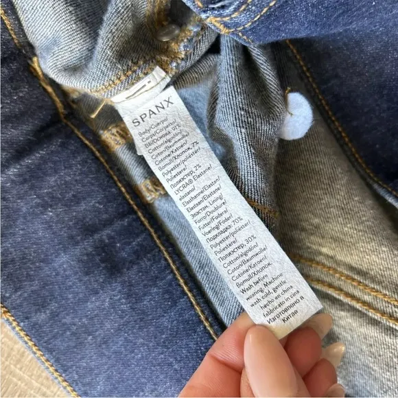 Spanx Women Flare Jeans 1X Tall Denim Pull On 20327T Dark Wash pull on Excellent