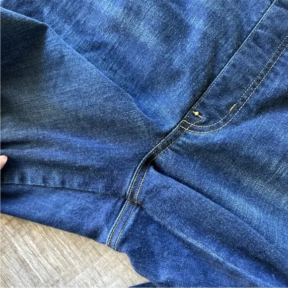 Spanx Women Flare Jeans 1X Tall Denim Pull On 20327T Dark Wash pull on Excellent