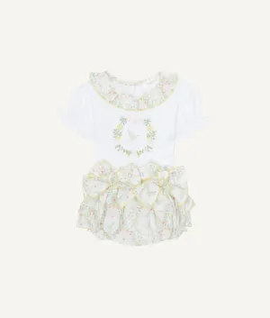 SS25 Deolinda - Top and Floral Print Bloomer Set