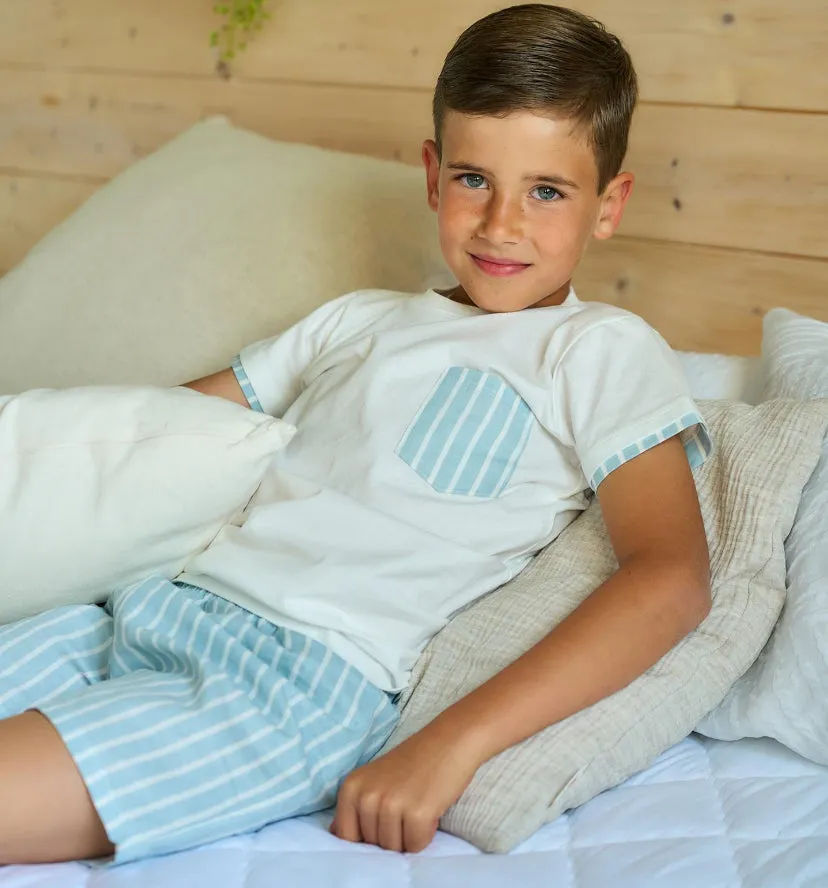 SS25 Rapife - Top and Aqua Stripe Short Set