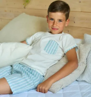 SS25 Rapife - Top and Aqua Stripe Short Set