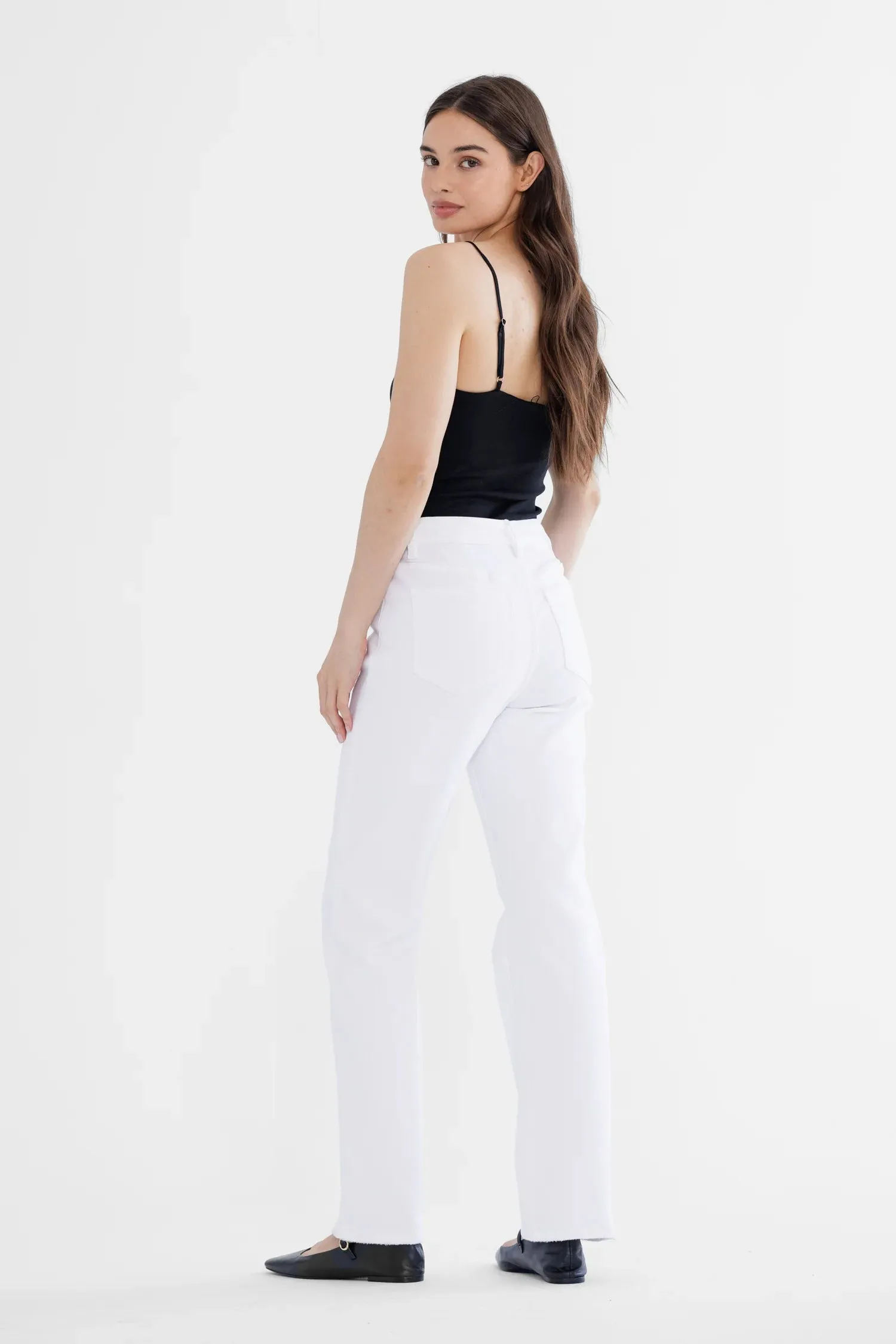 Straight Leg High Rise Jeans