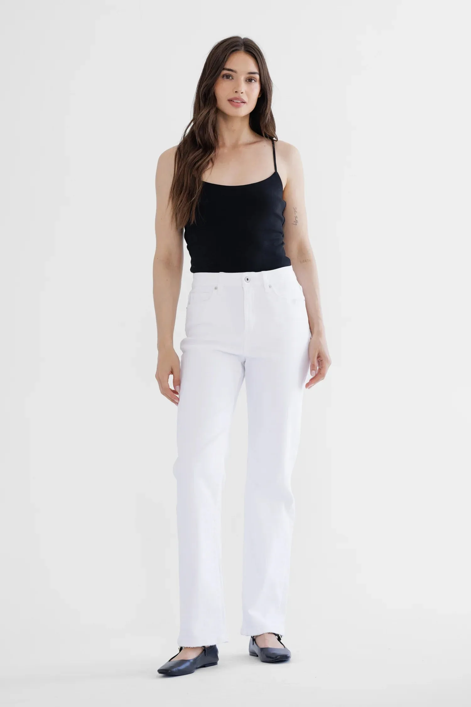 Straight Leg High Rise Jeans