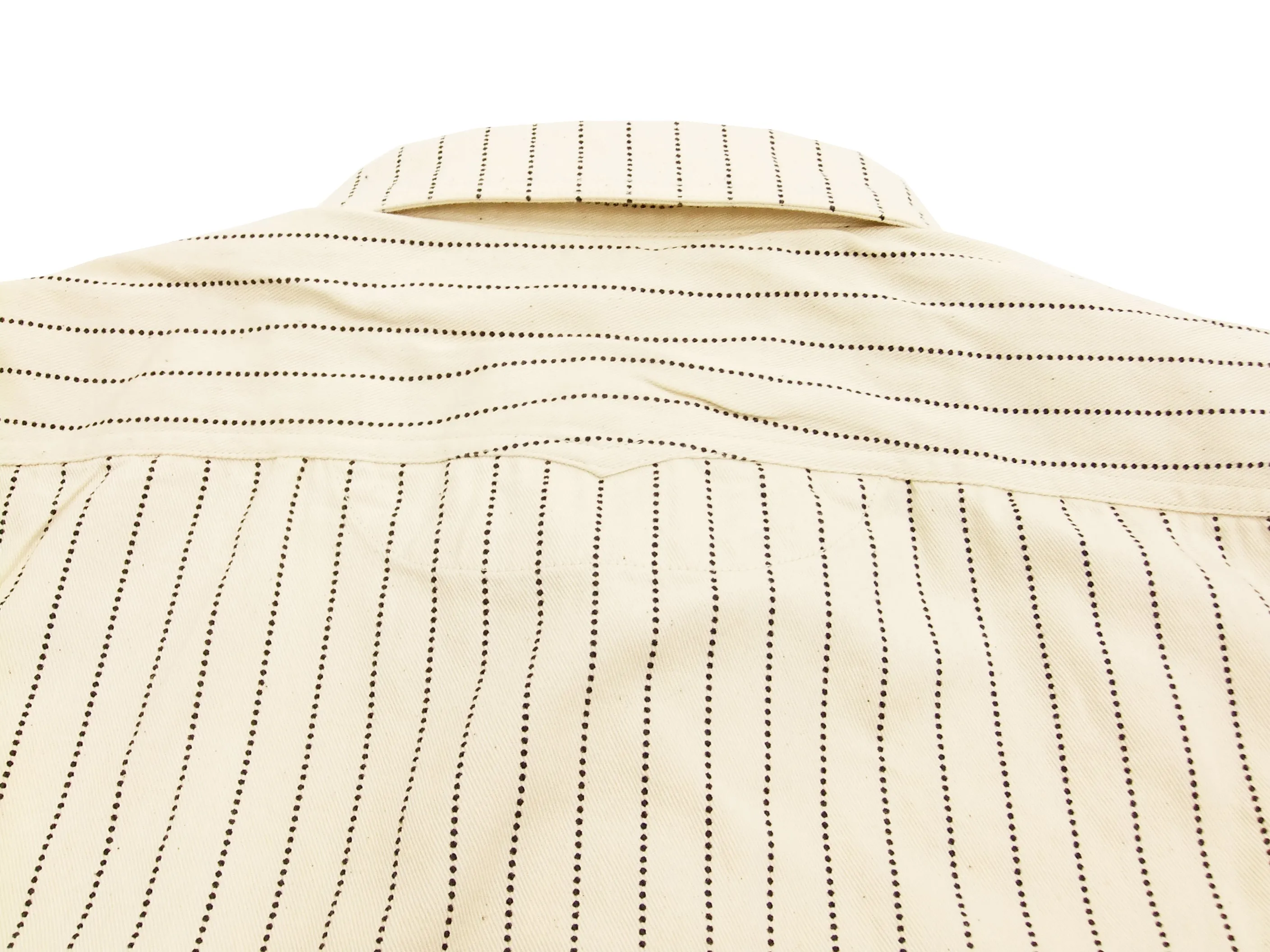 Sugar Cane Men's Ecru Colour Wabash Stripe Work Shirt Short Sleeve Button Up Shirt SC37275