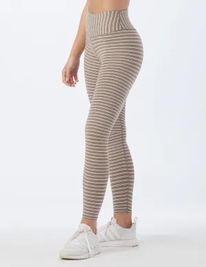 Sultry Legging: Mocha/Oatmilk Stripe