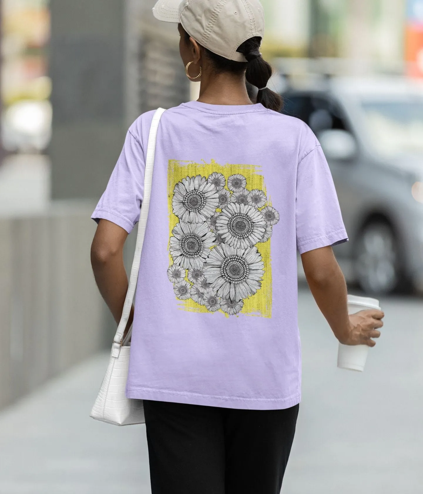 Sunflower Smiles - Terry Oversized T-Shirt