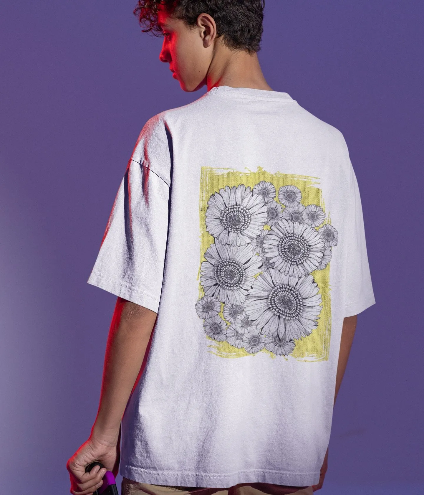 Sunflower Smiles - Terry Oversized T-Shirt