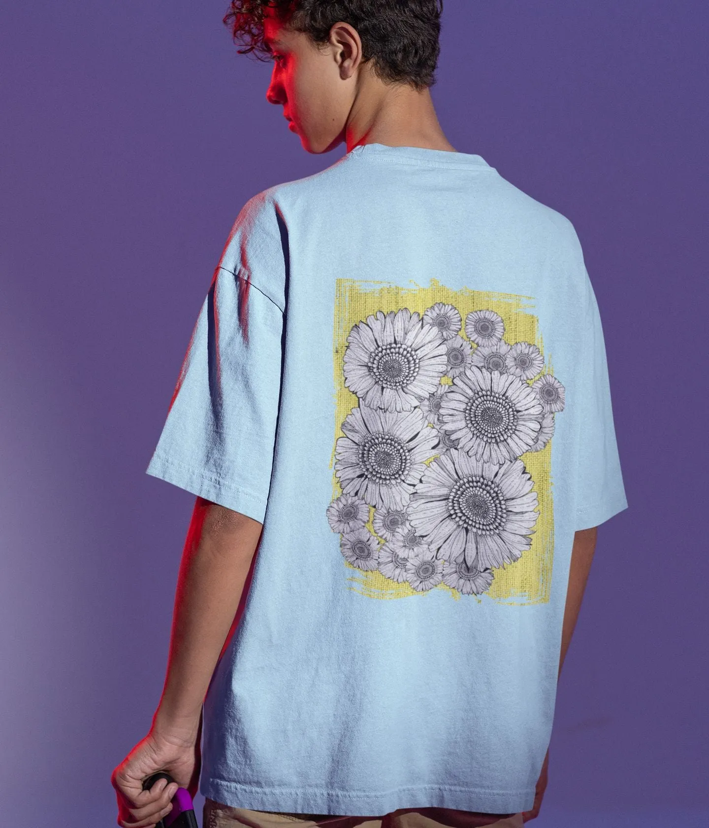 Sunflower Smiles - Terry Oversized T-Shirt
