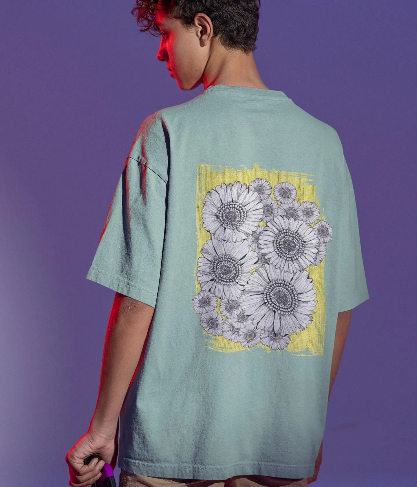 Sunflower Smiles - Terry Oversized T-Shirt