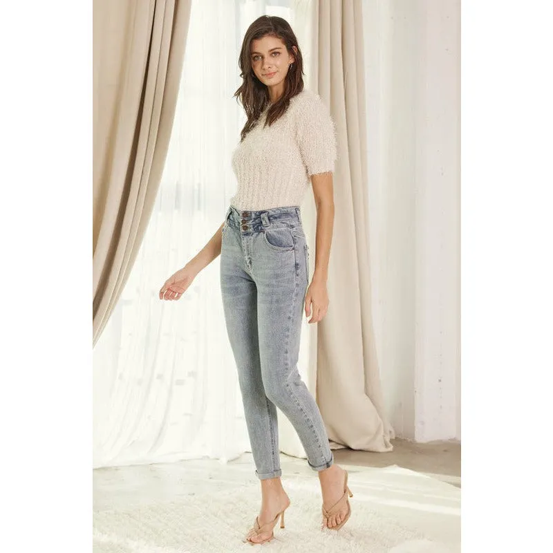 Take Me Away Ultra High Rise Mom Fit Jean - Medium