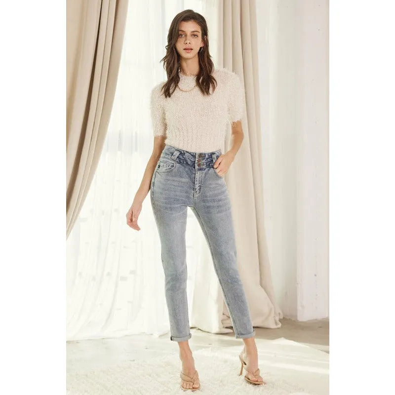 Take Me Away Ultra High Rise Mom Fit Jean - Medium