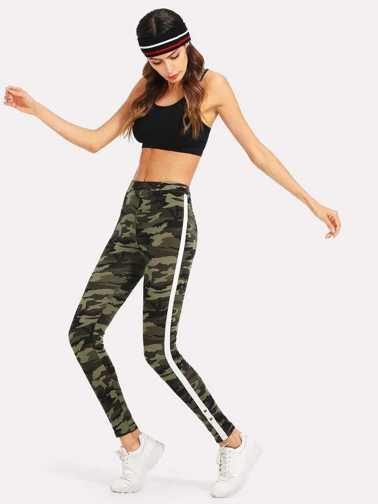 Tape Side Camo Leggings
