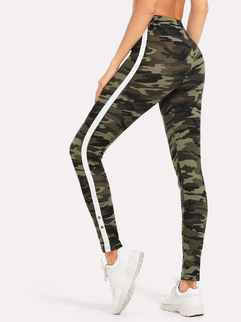 Tape Side Camo Leggings