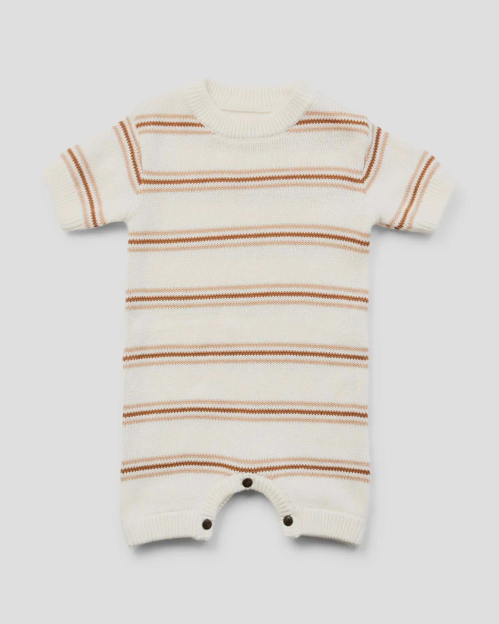 Tate Knit Romper Tan Stripe