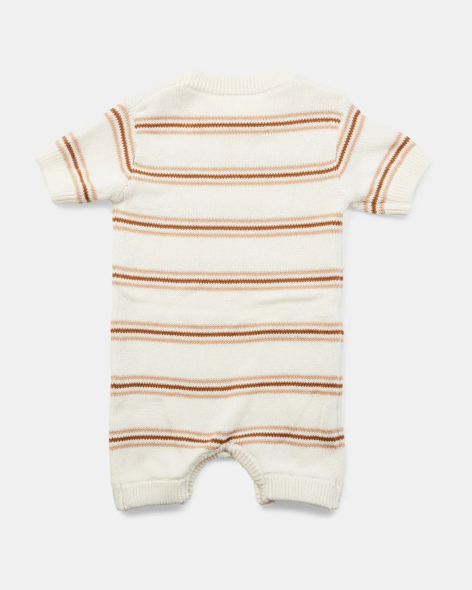 Tate Knit Romper Tan Stripe