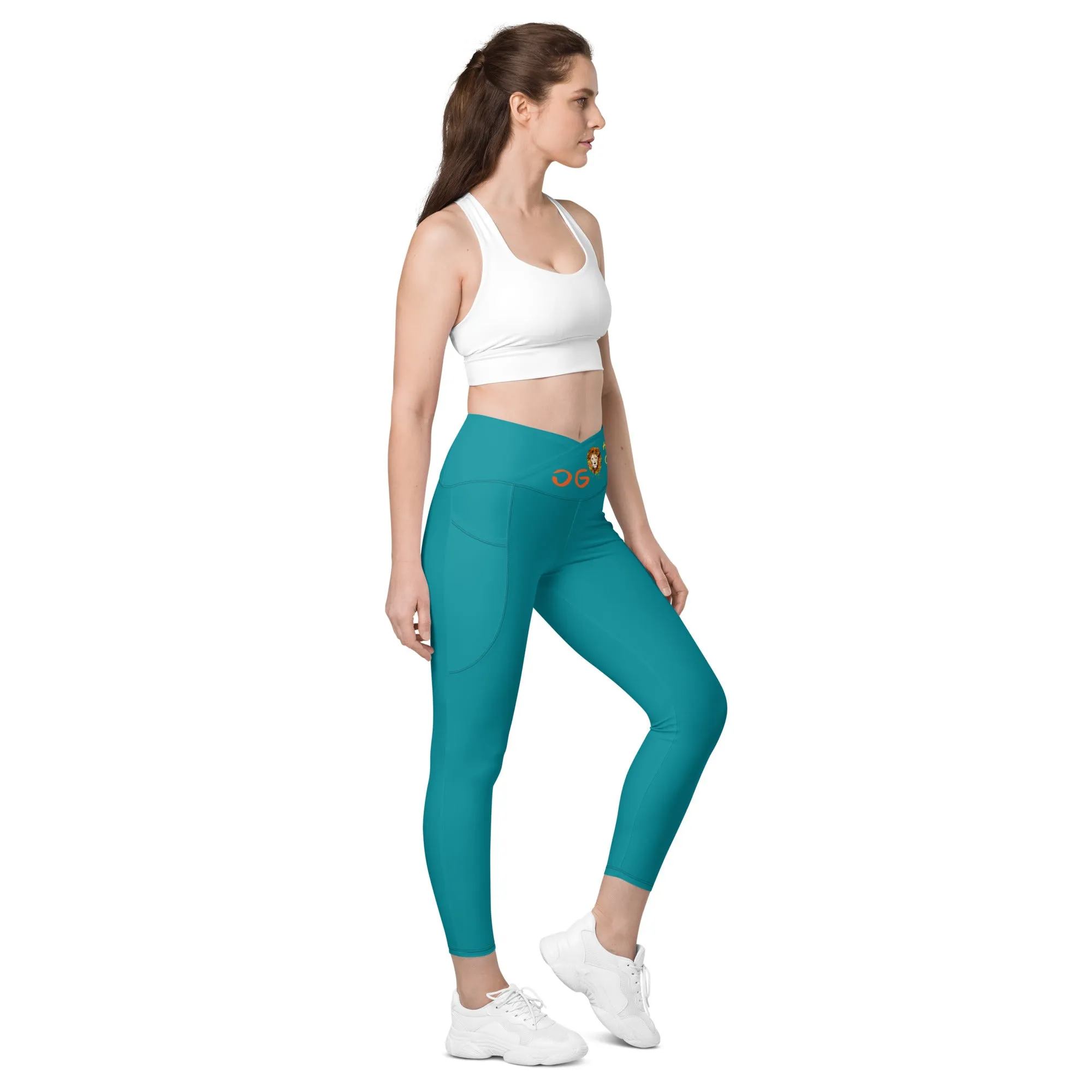 Teal Crossover Leggings