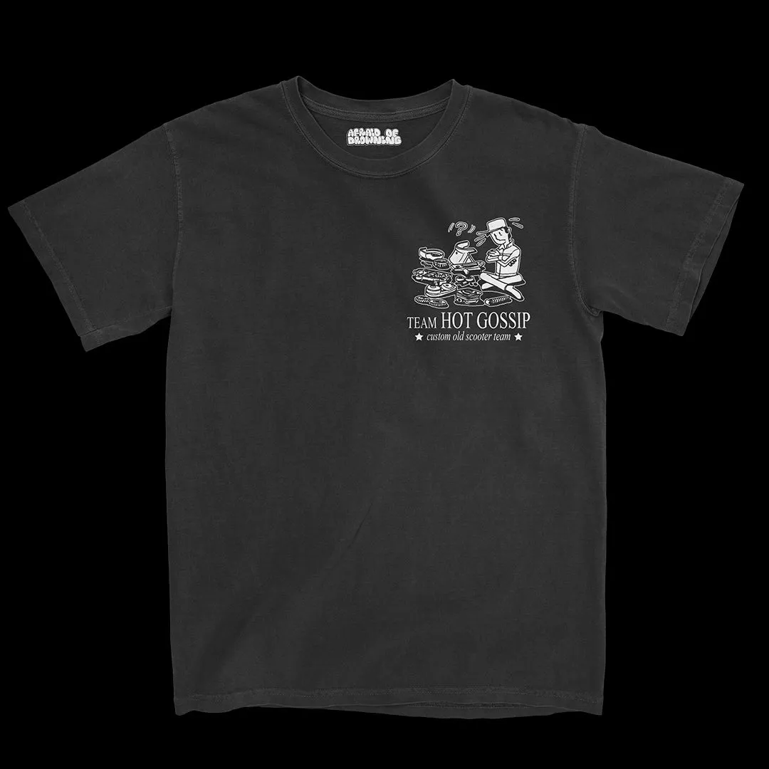 TEAM HOT GOSSIP SCOOTER SHIRT - BLACK / WHITE