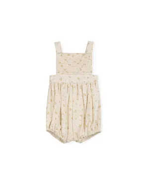 Textured Linen Floral Print Romper