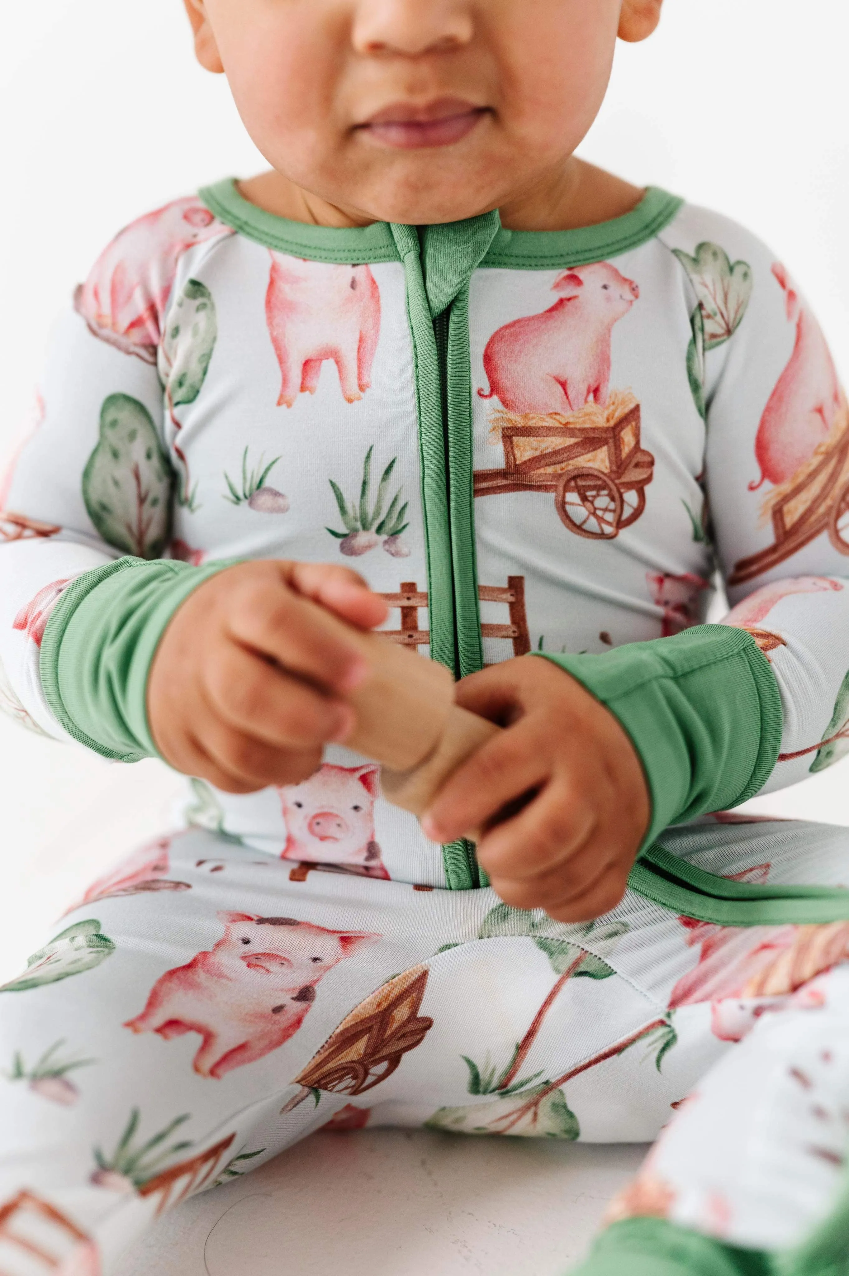 The Sleepy Sloth Piggies Oh So Hamsome Zip Jammies Convertible Romper