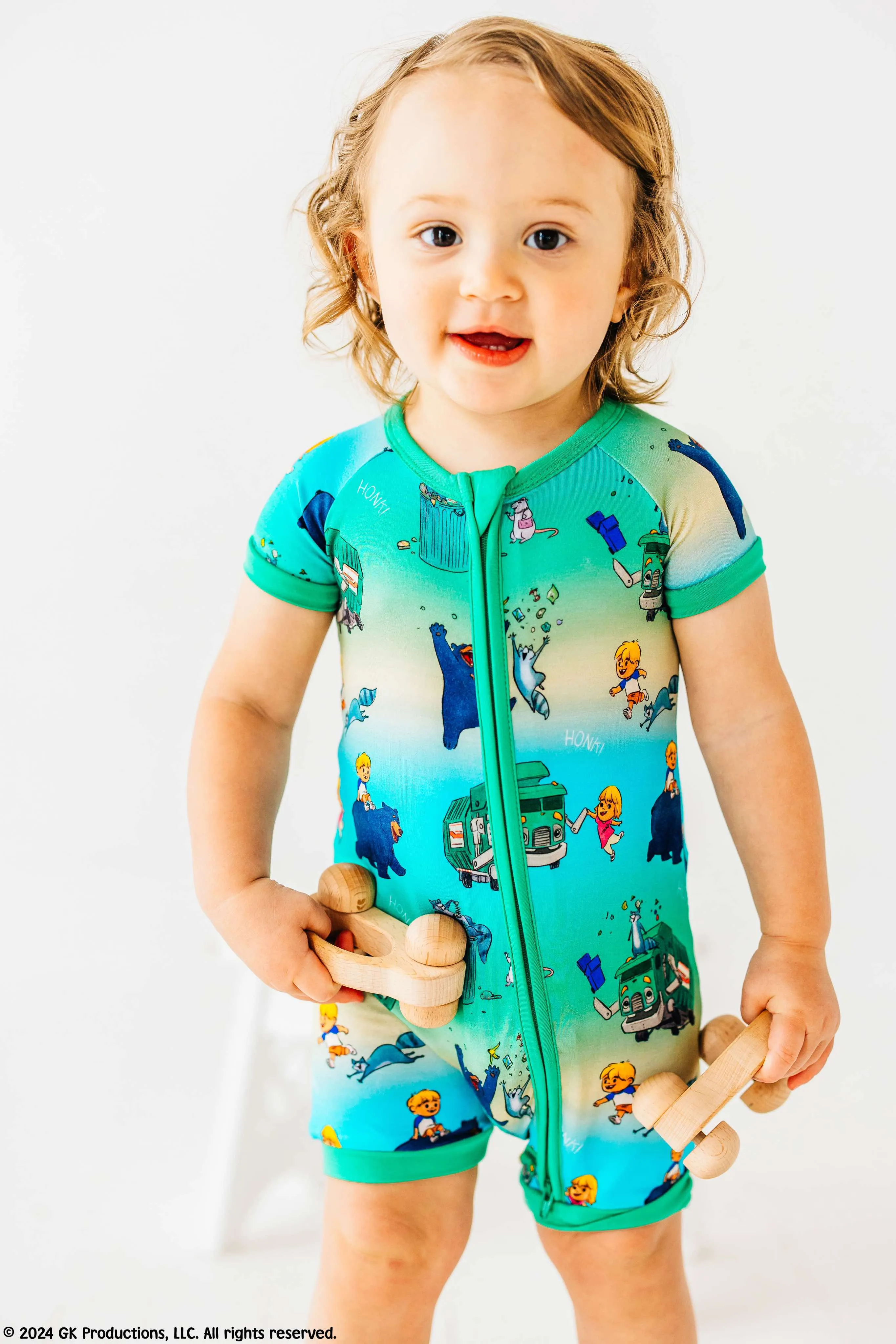 The Sleepy Sloth x Trash Truck™ Honk! Honk! Shortie Romper