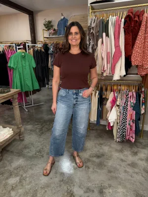 Tingle High Rise Barrel Jeans