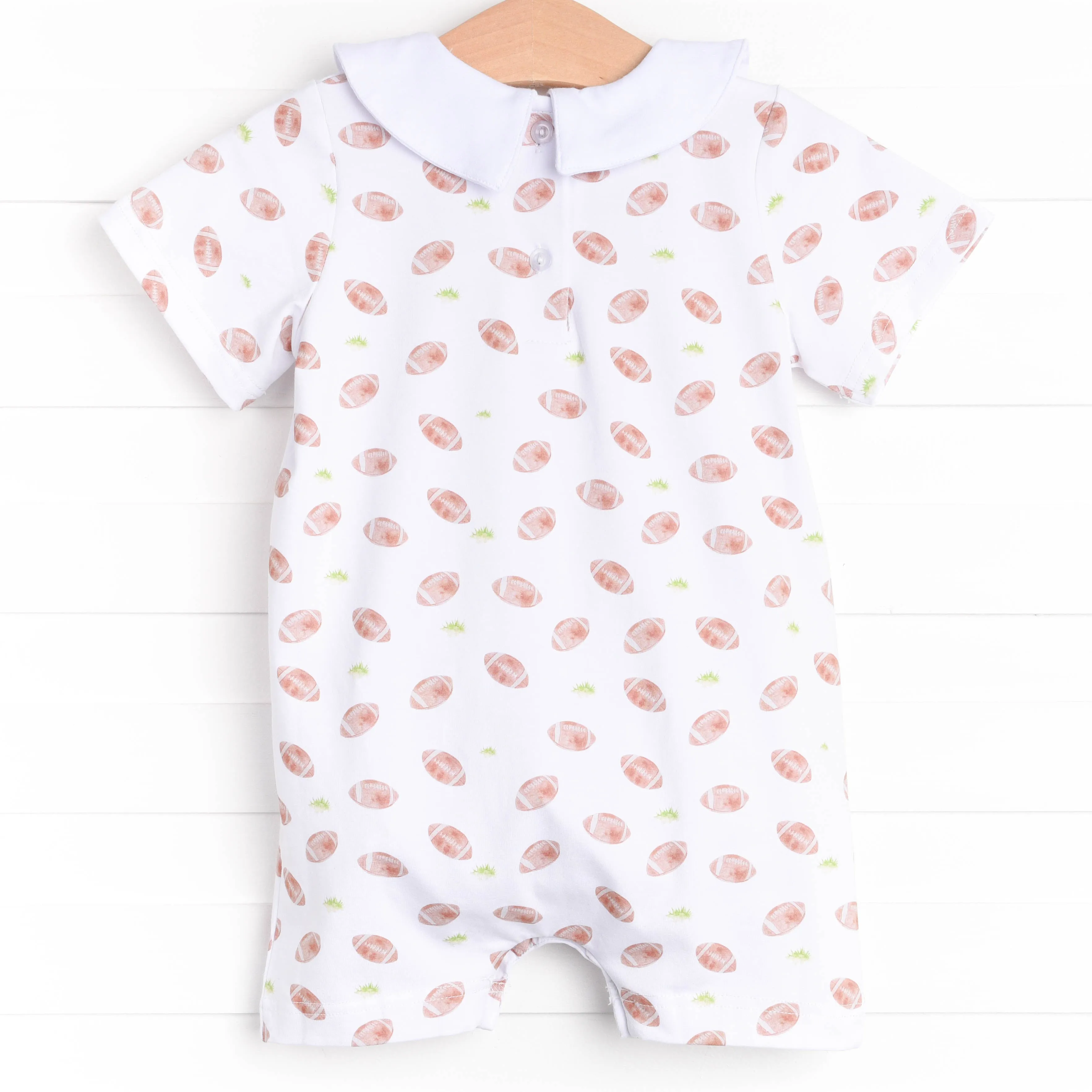 Touchdown Time Romper, White