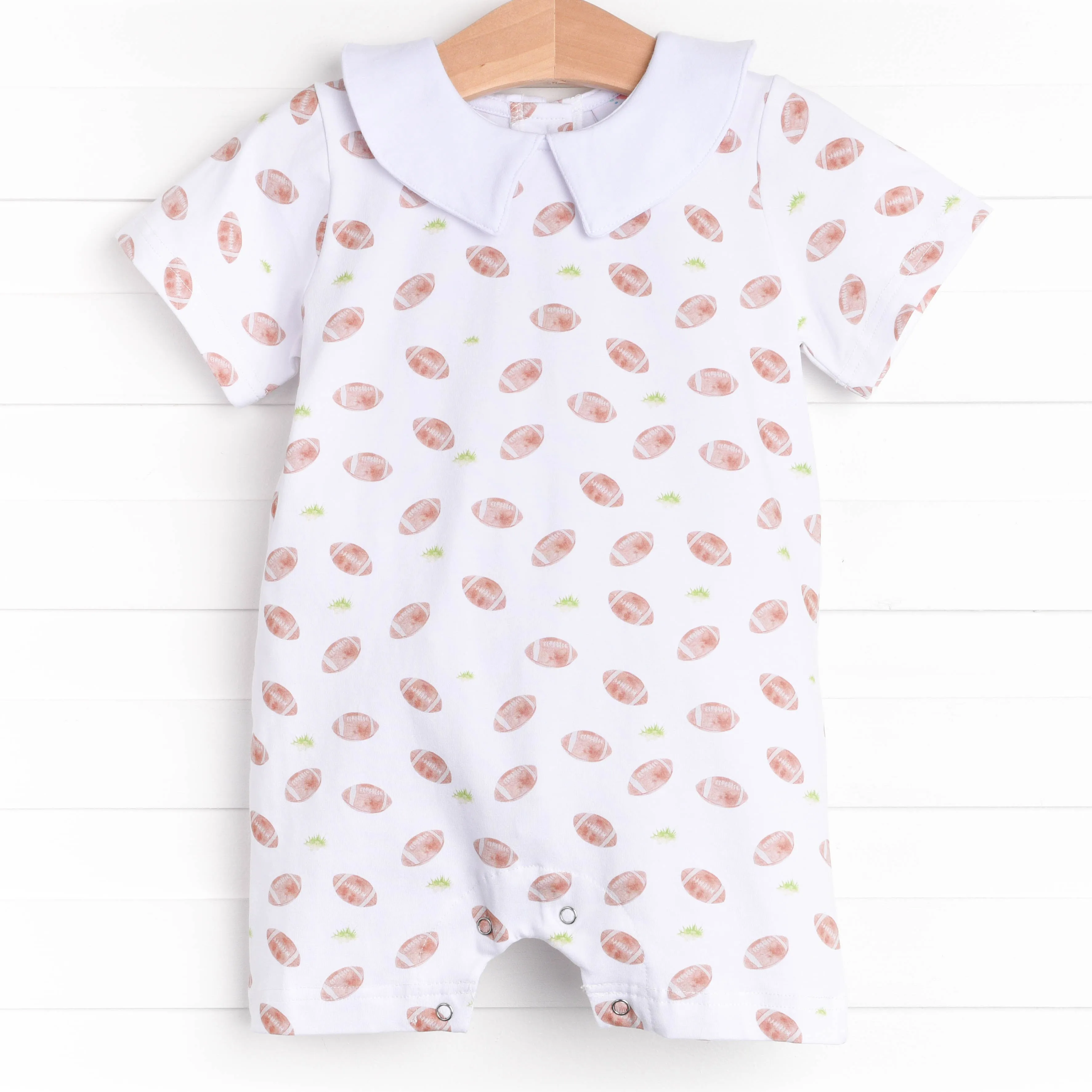 Touchdown Time Romper, White